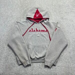 VINTAGE Alabama Crimson Tide Hoodie Womens L  Gray Red Roll Tide Collegiate NCAA
